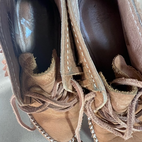 UGG Australia CALEB Chestnut Fringe Nubuck Slip-on Boots 1018944 Moccasins US 6 - Picture 3 of 7